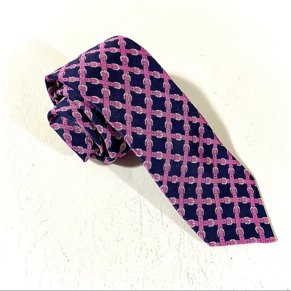 Ted Baker Other - Mint! Ted Baker Endurance navy & pink belt pattern silk tie.